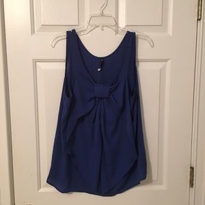  Royal Blue Bow Blouse 